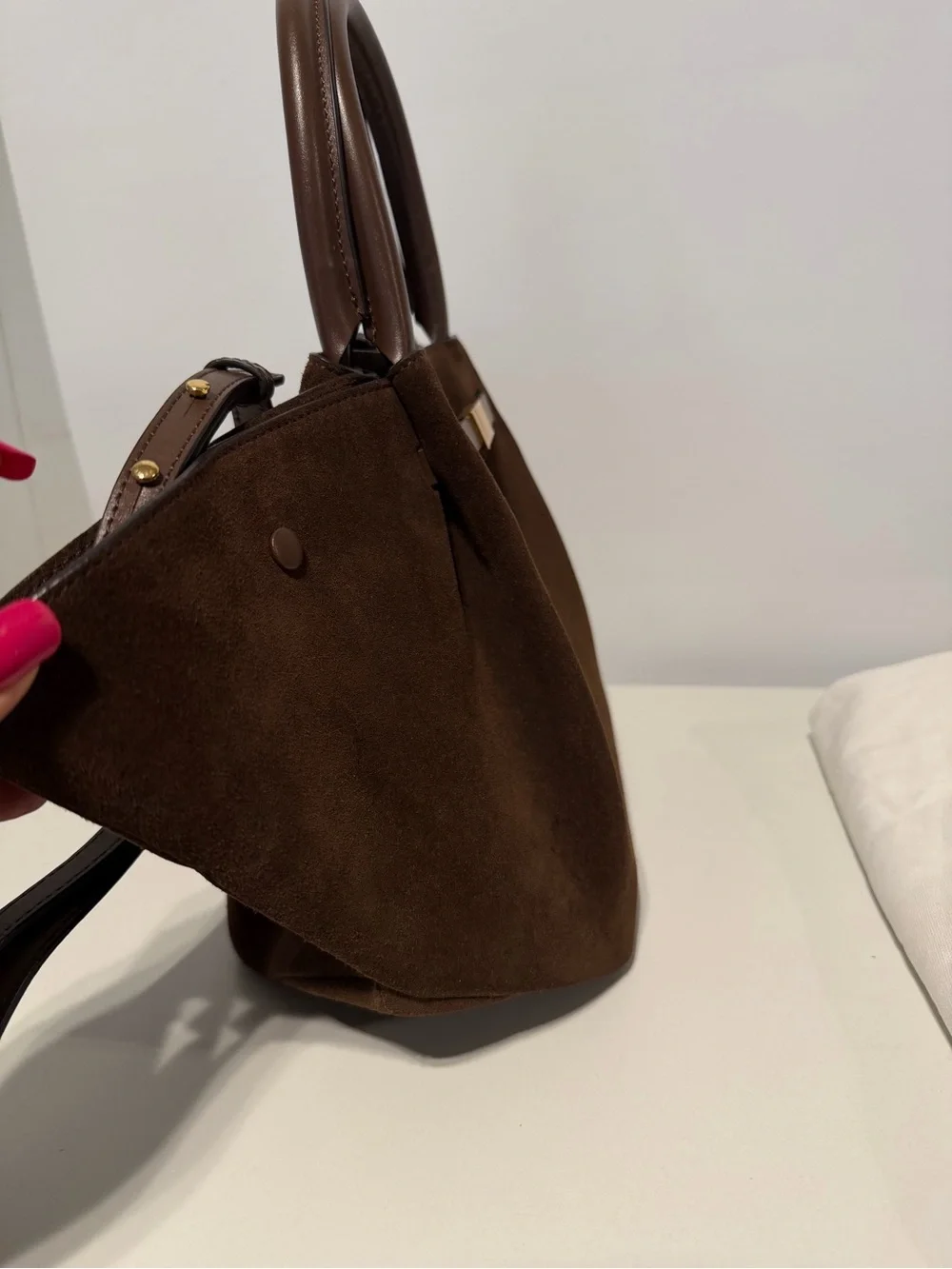 DeMellier New York Midi suede tote bag